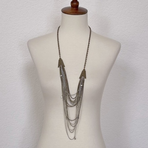 Free People silver and gold gemstone multistrand necklace - Picture 1 of 3